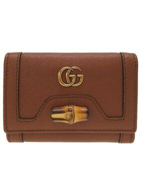 Gucci Diana Medium Leather Brown Trifold Wallet 0024